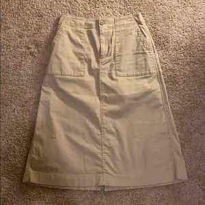 Uniqlo Khaki Midi Skirt